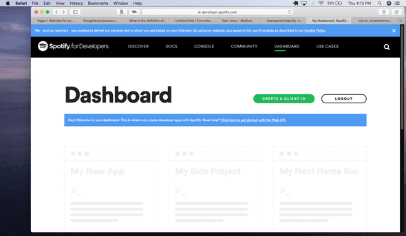 A picture of the dashboard
